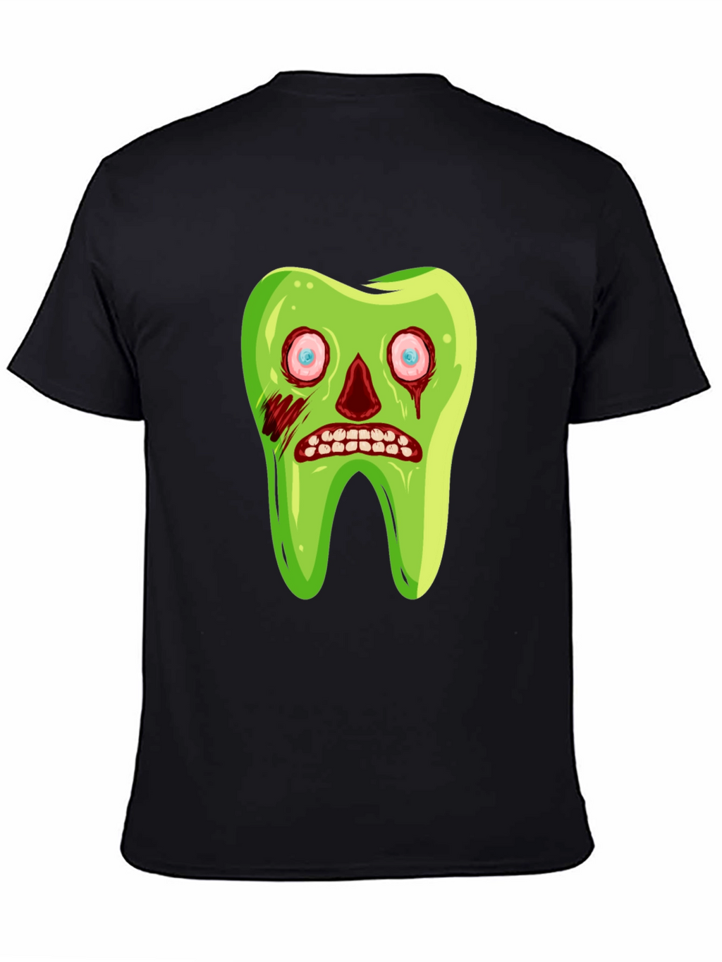 Zombie Tooth Graphic Tee - Novelty Halloween Shirt