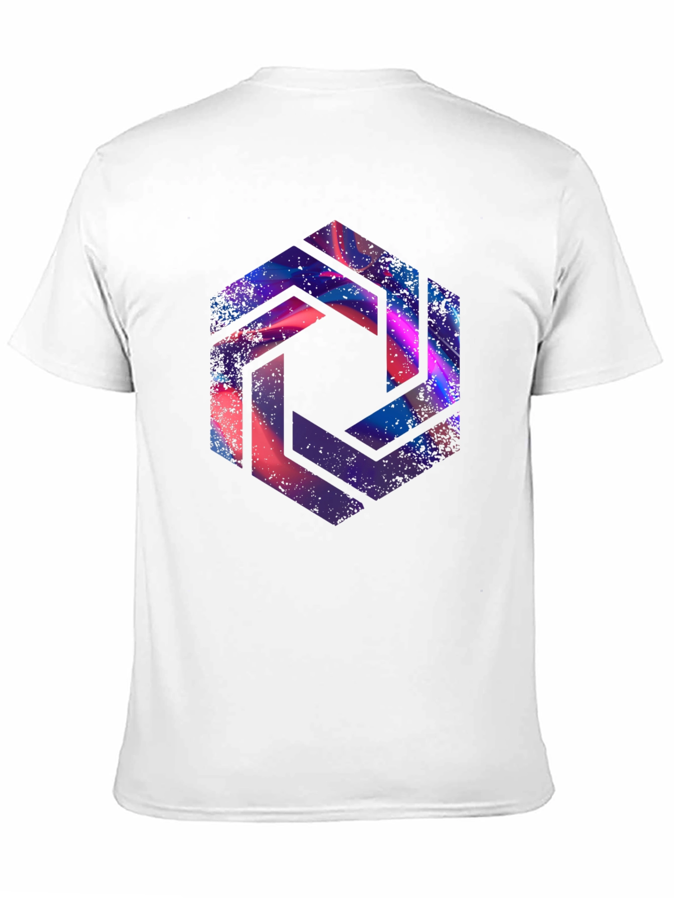Abstract Hexagon Graphic Black T-Shirt
