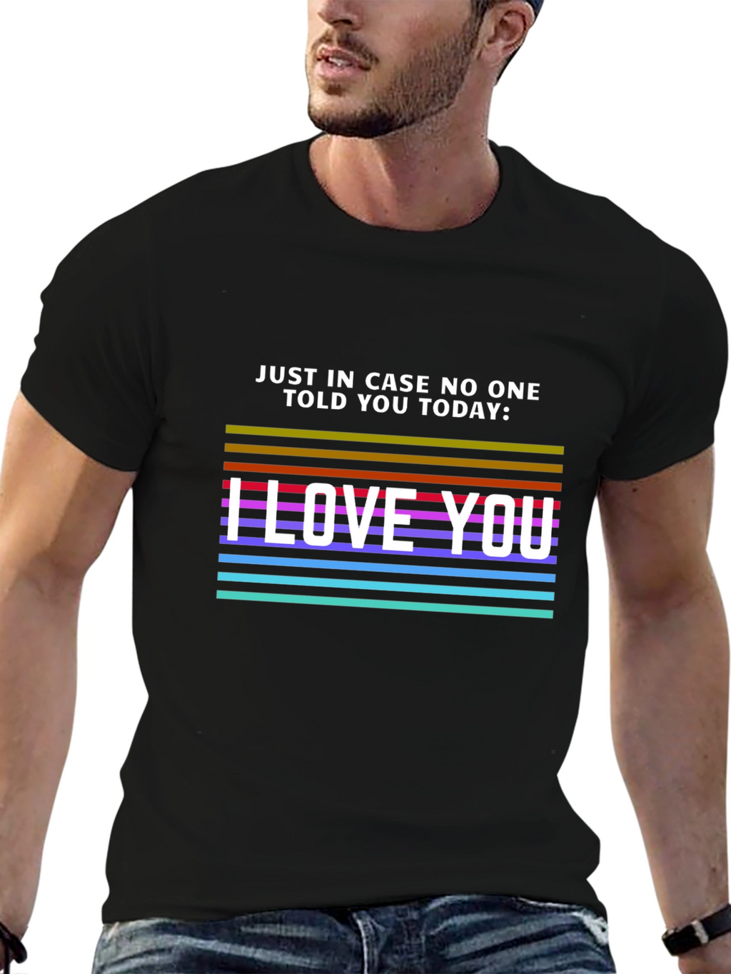 I Love You Graphic Tee - Black Casual T-Shirt