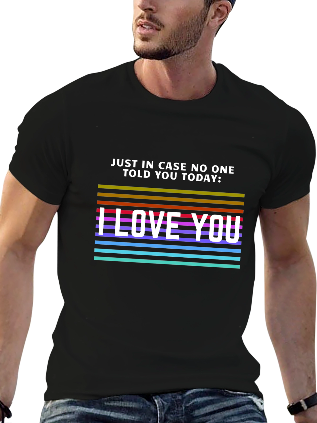I Love You Graphic Tee - Black Casual T-Shirt