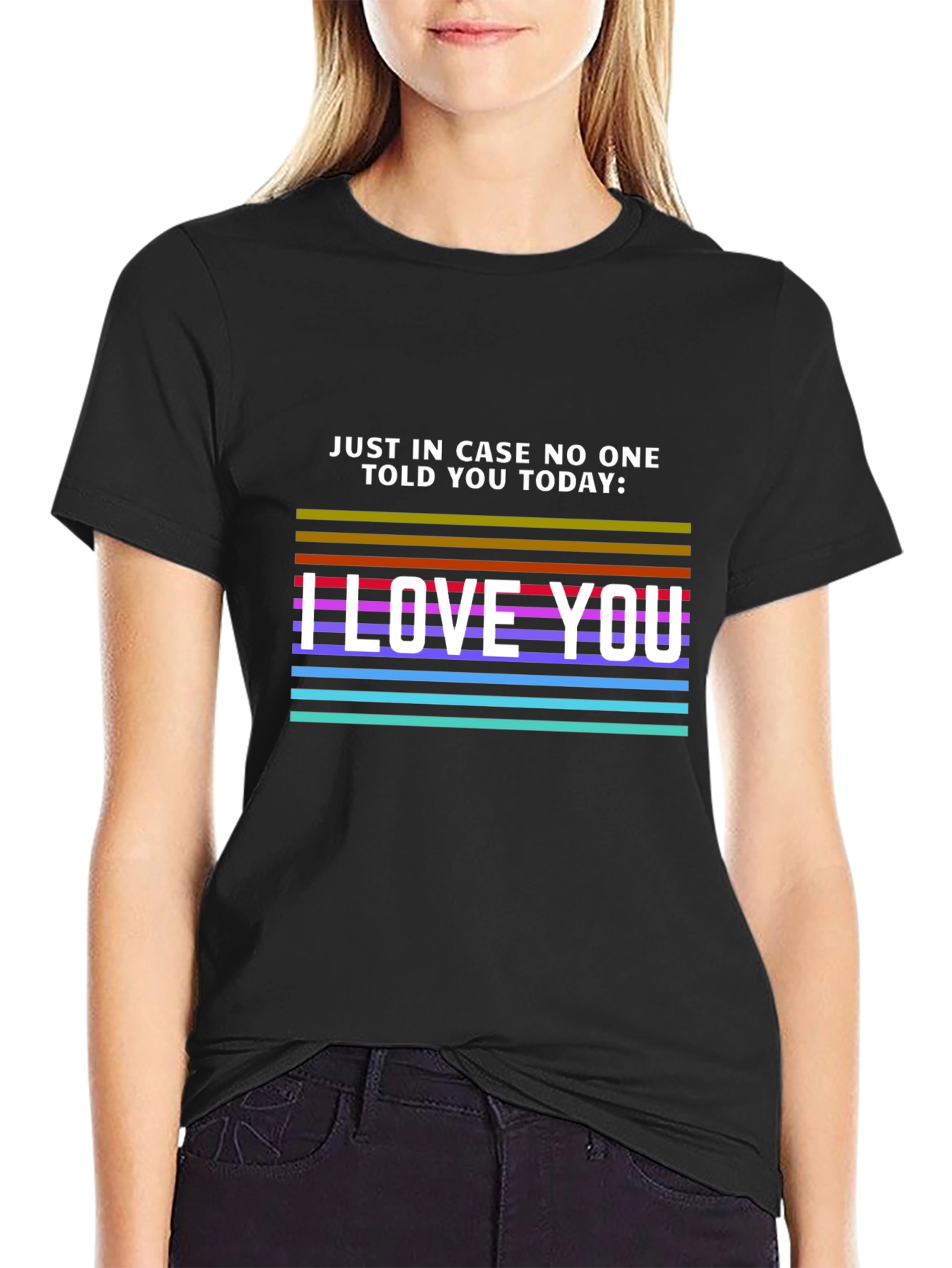 I Love You Graphic Tee - Black Casual T-Shirt