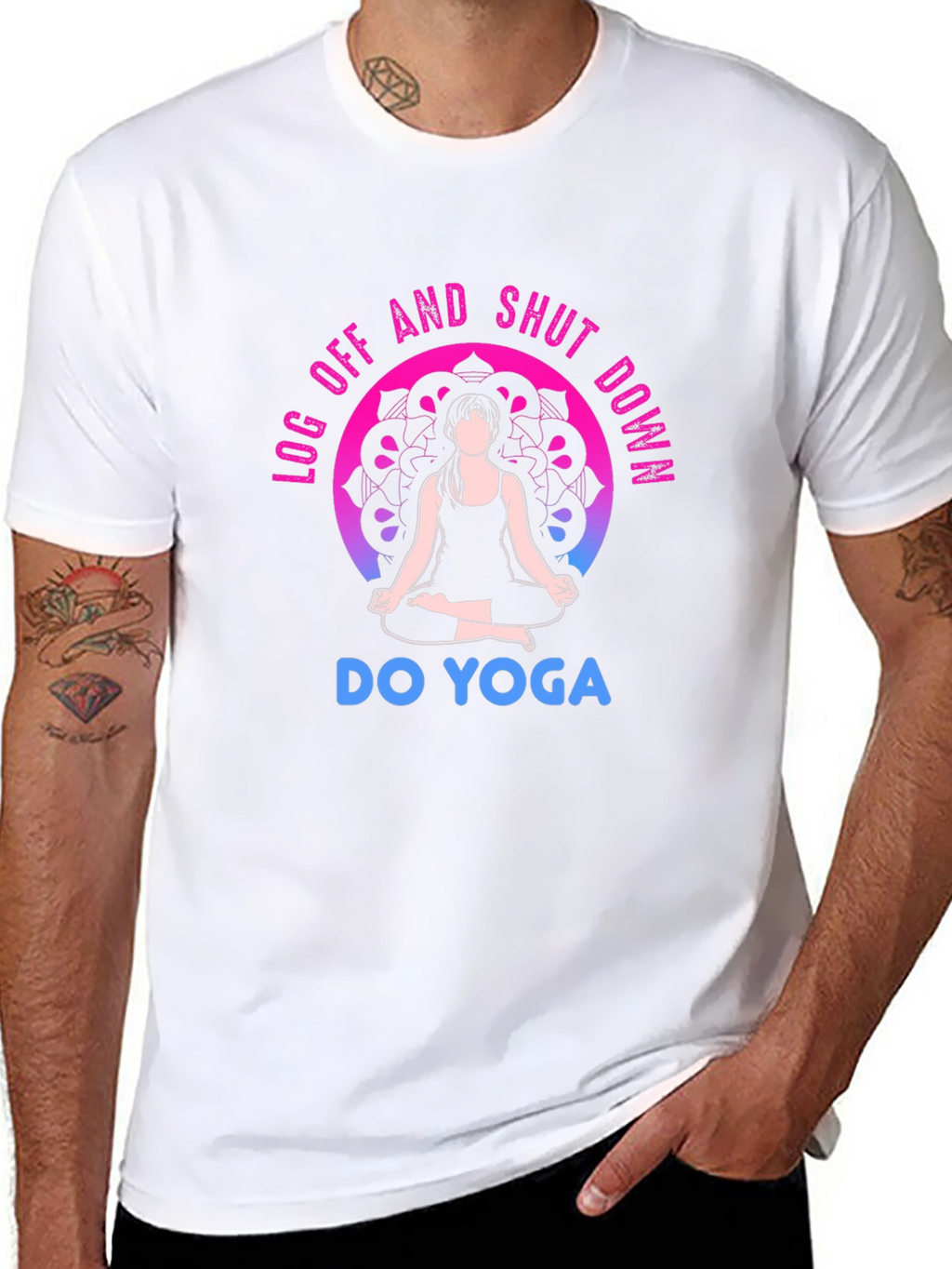 Yoga T-Shirt - Log Off and Shut Down
