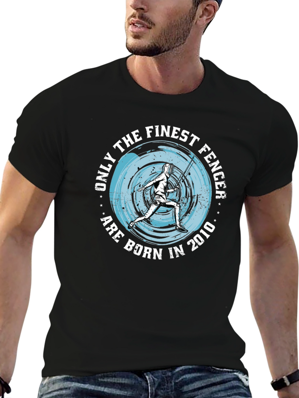 Finest Fencer Born in 2010 Black T-Shirt