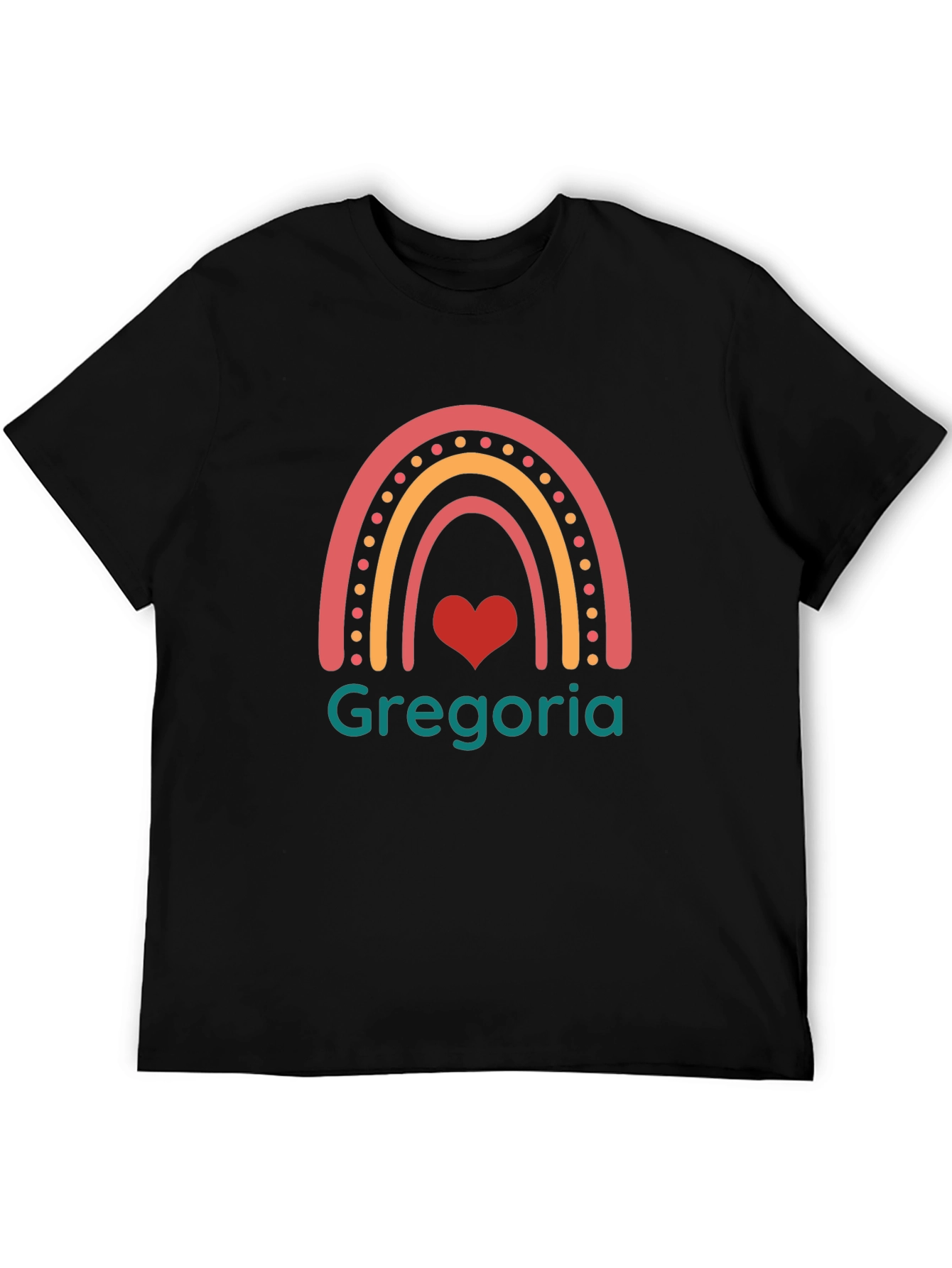 Gregoria Rainbow Heart T-Shirt - Black