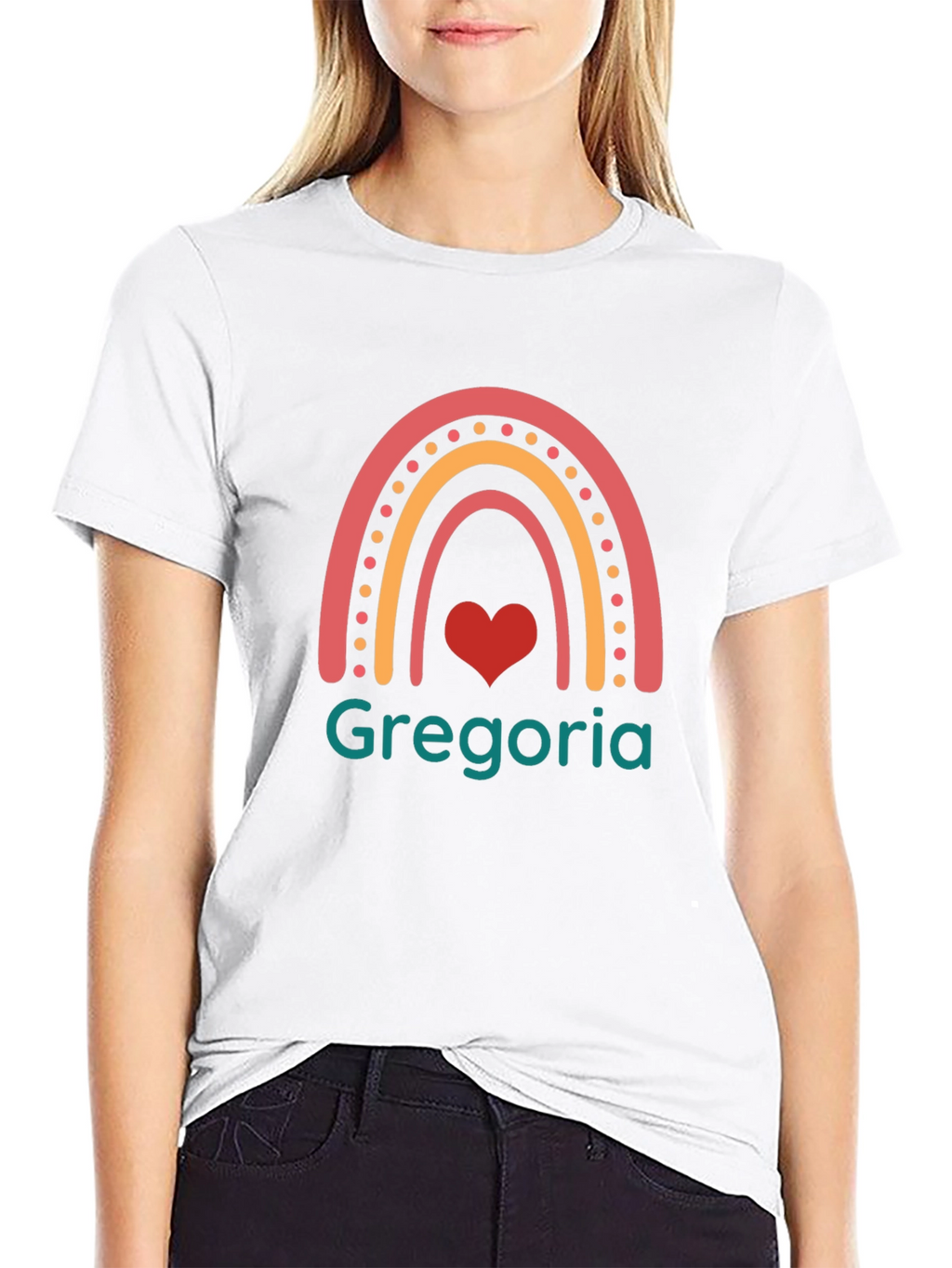 Gregoria Rainbow Heart T-Shirt - Black