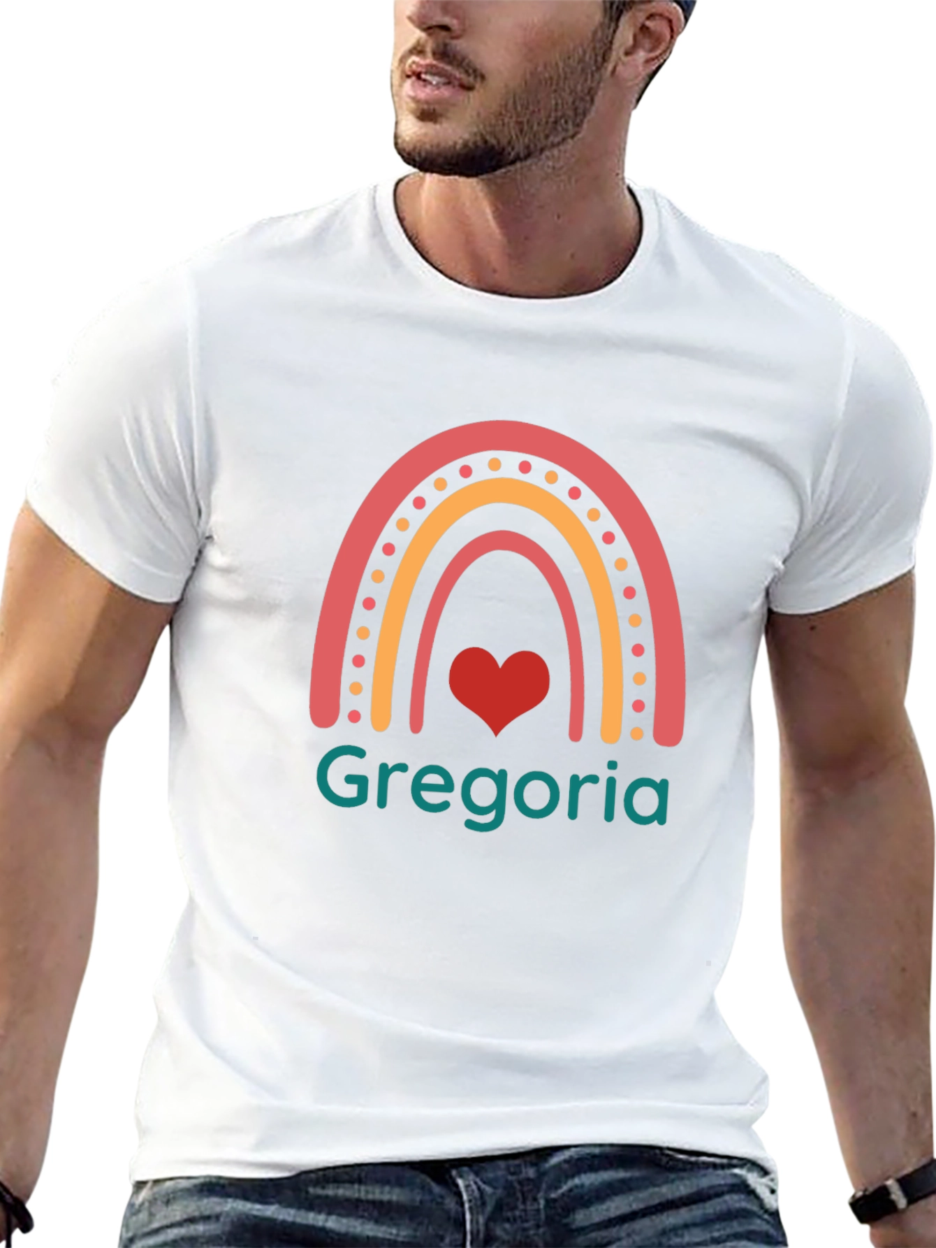 Gregoria Rainbow Heart T-Shirt - Black