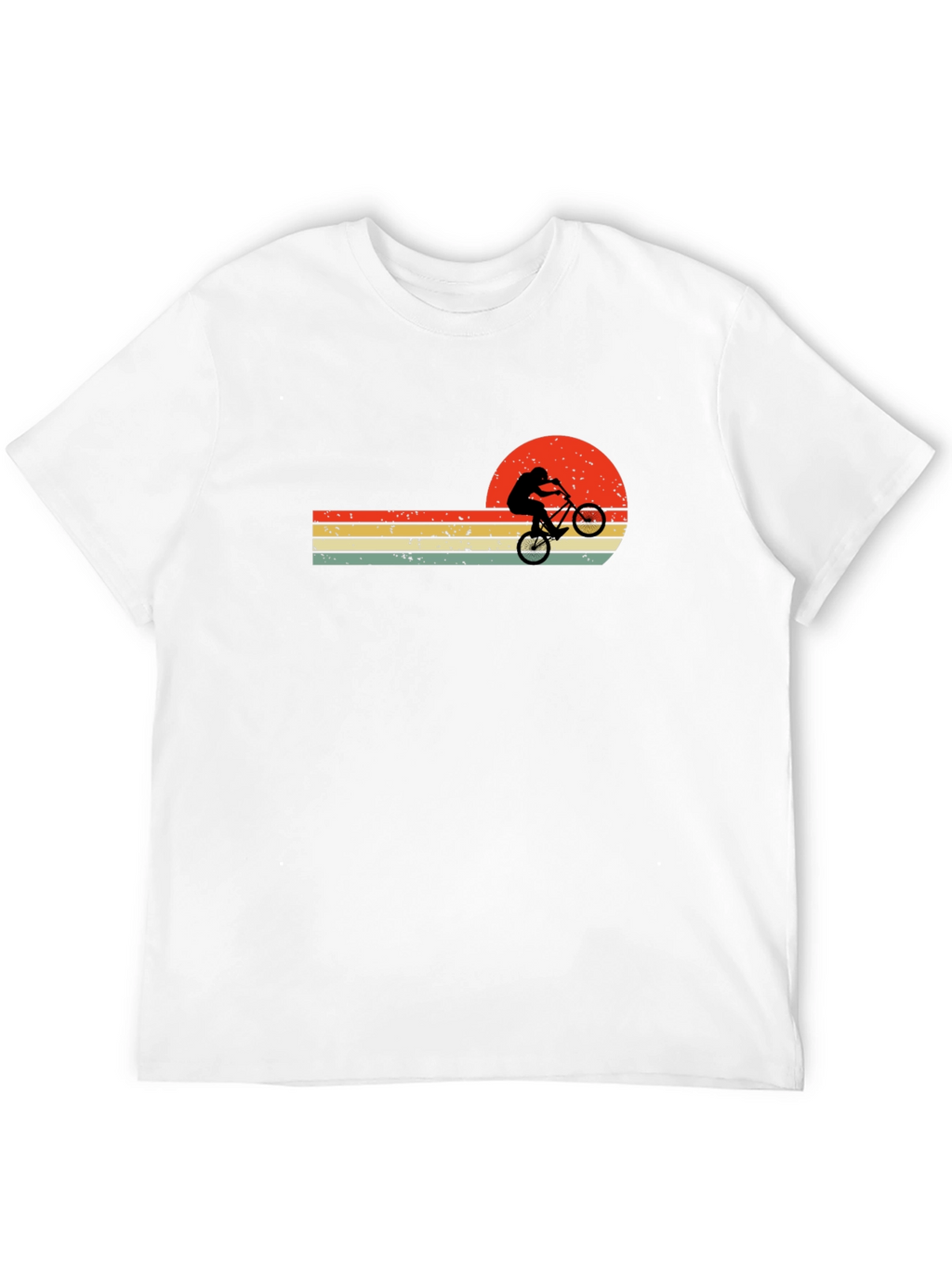 Retro Sunset Bike Rider Graphic T-Shirt