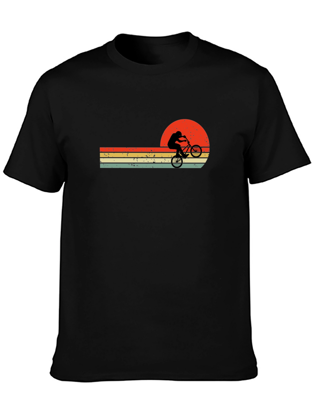 Retro Sunset Bike Rider Graphic T-Shirt
