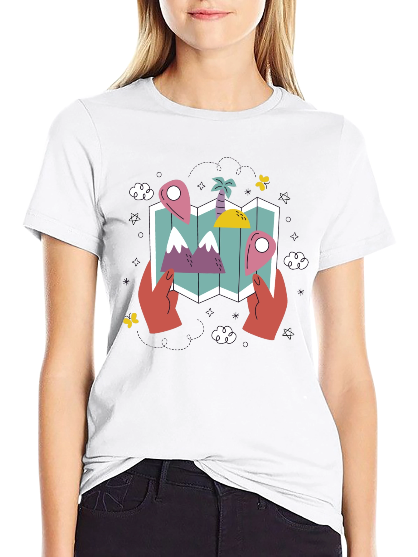 Travel Map Graphic Tee