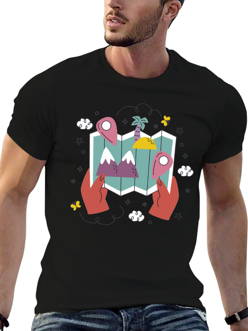 Travel Map Graphic Tee