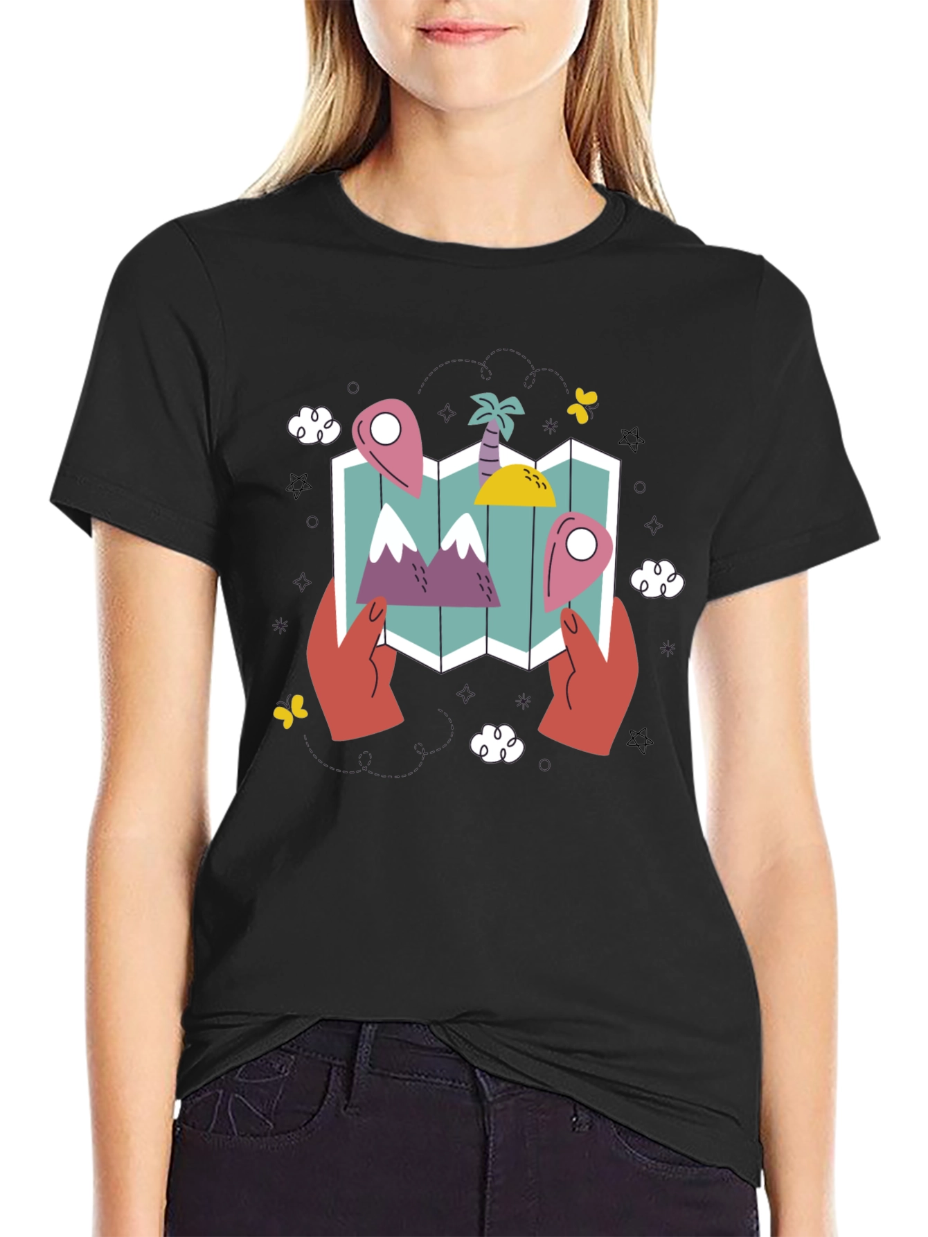 Travel Map Graphic Tee