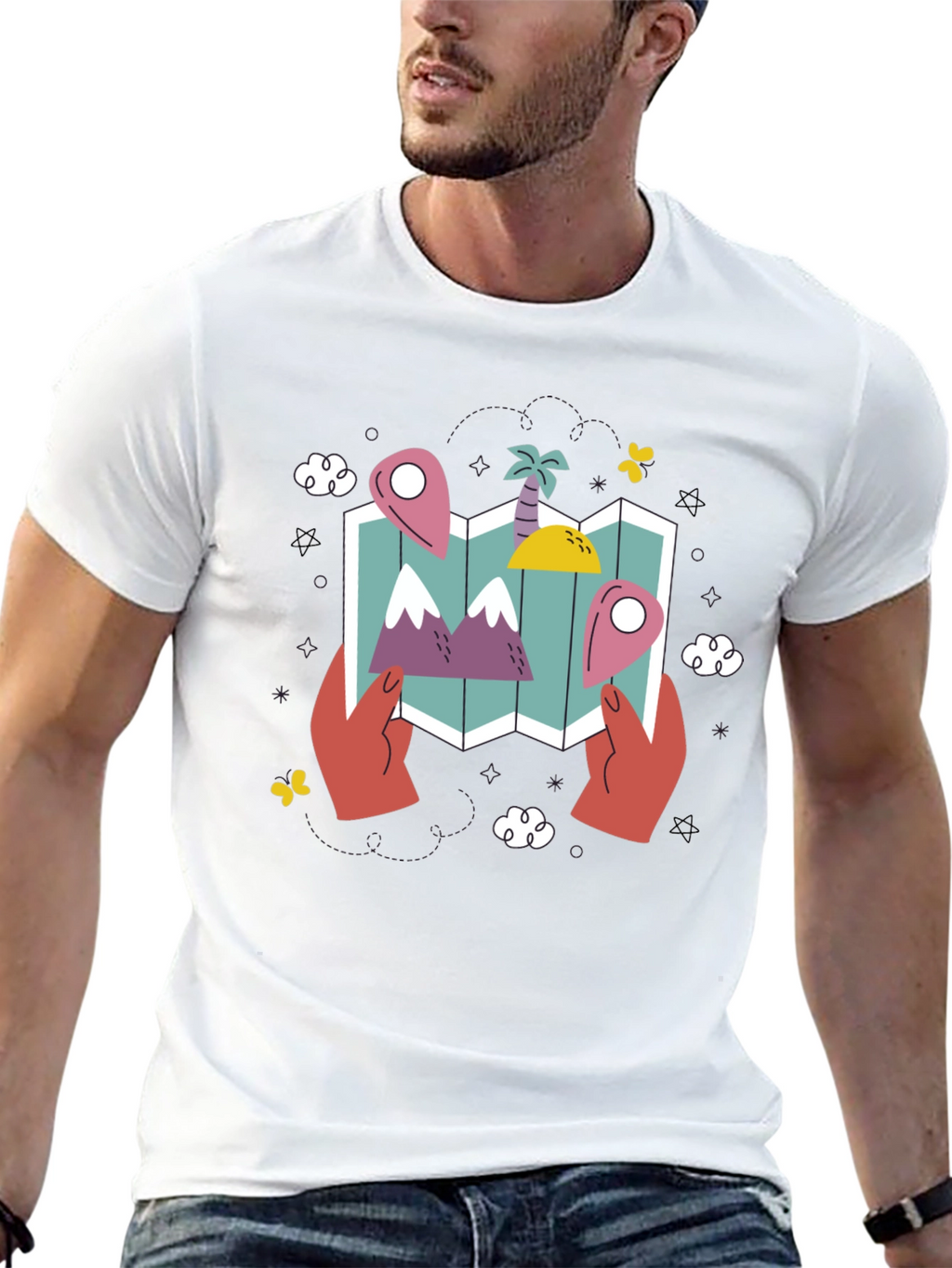 Travel Map Graphic Tee