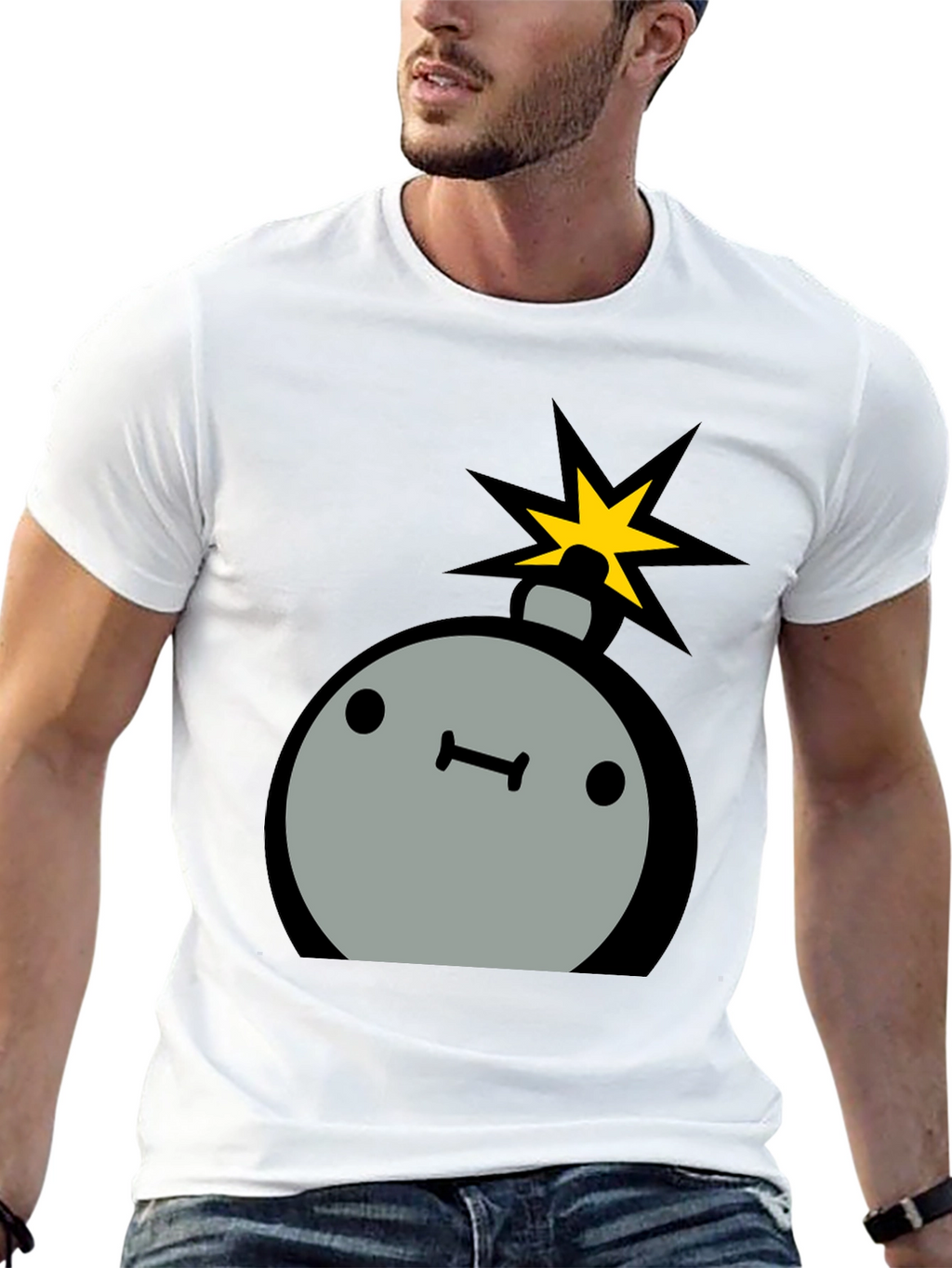 Cartoon Bomb Graphic Tee - Mens Black T-Shirt