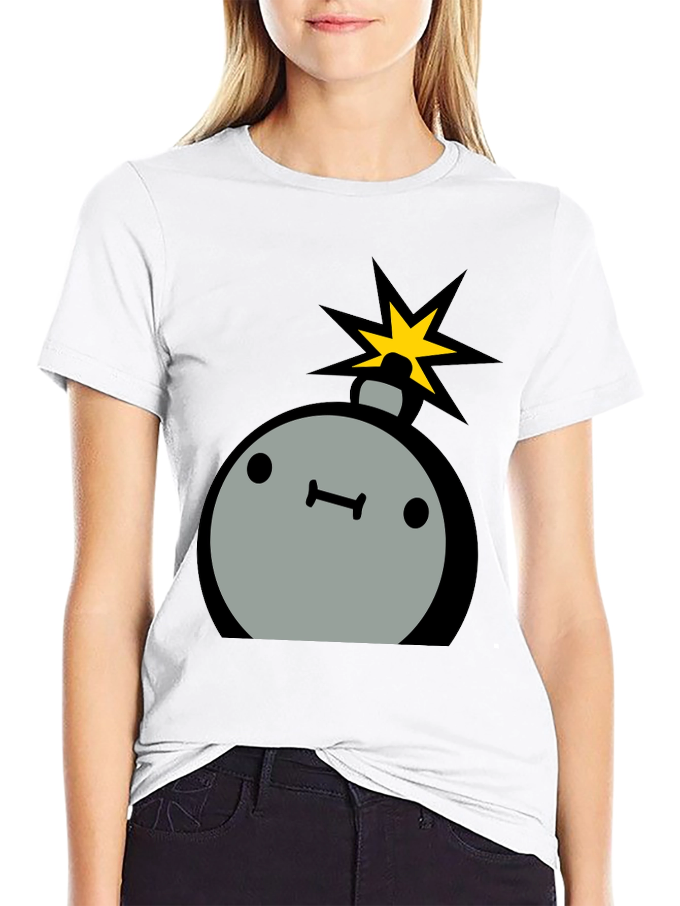 Cartoon Bomb Graphic Tee - Mens Black T-Shirt