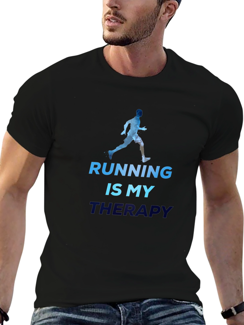 Running is My Therapy Graphic Tee
