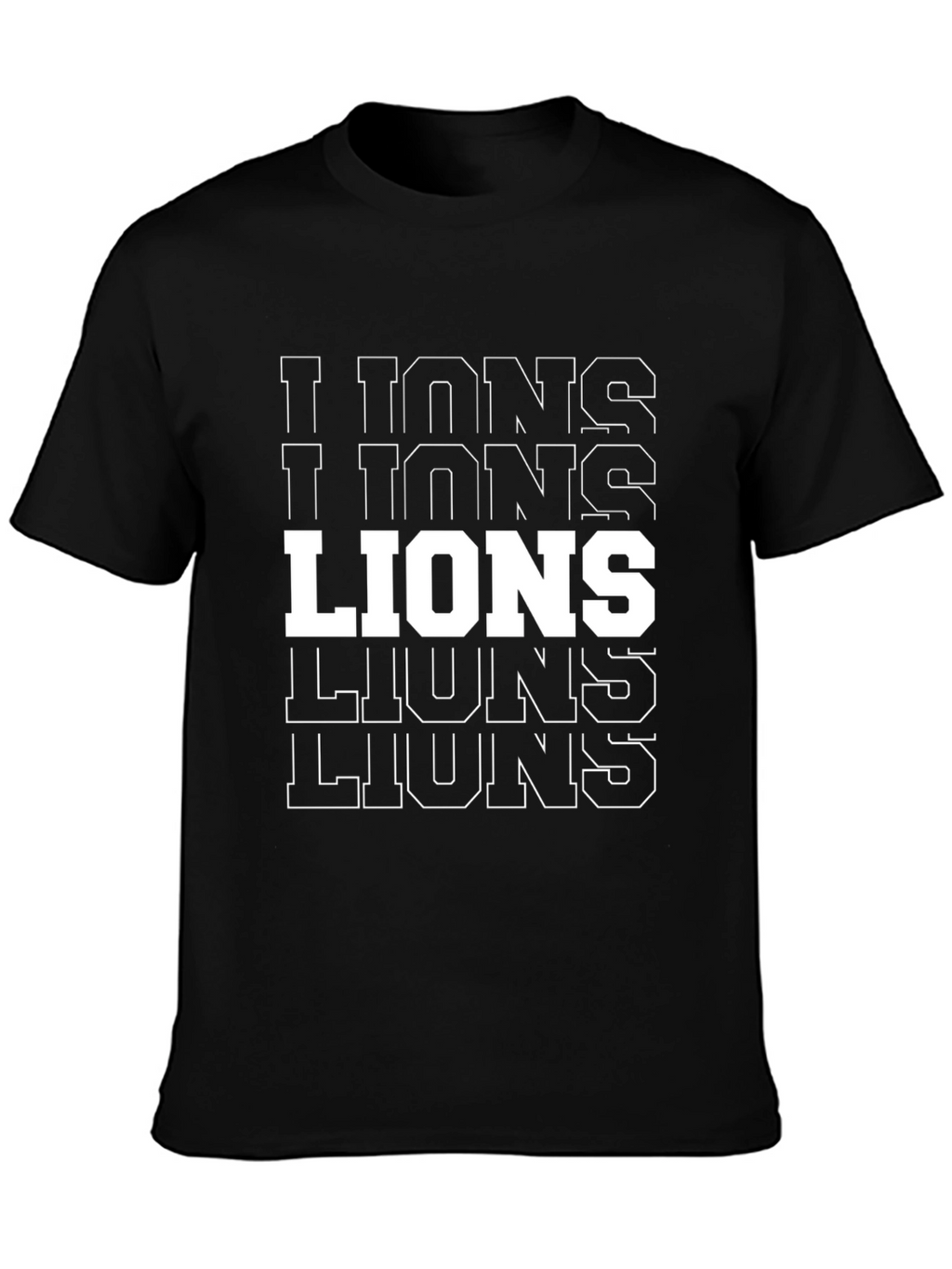 Bold Lions Graphic Tee - Black Cotton T-Shirt