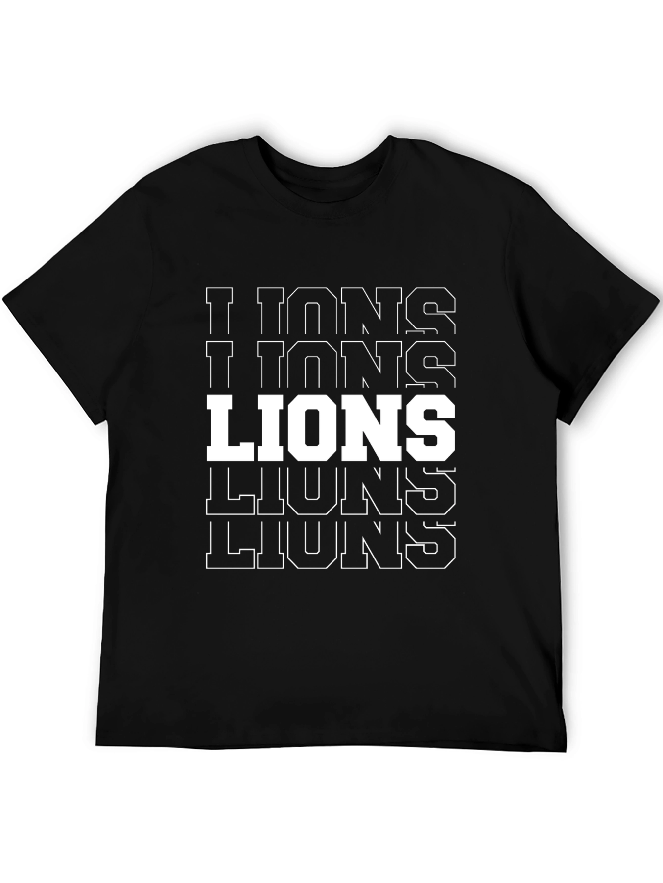 Bold Lions Graphic Tee - Black Cotton T-Shirt