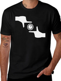 Photographer Frame Hands Graphic Tee - Black Cotton T-Shirt