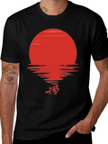 Sunset Wave T-Shirt - Japanese Kanji Graphic Tee