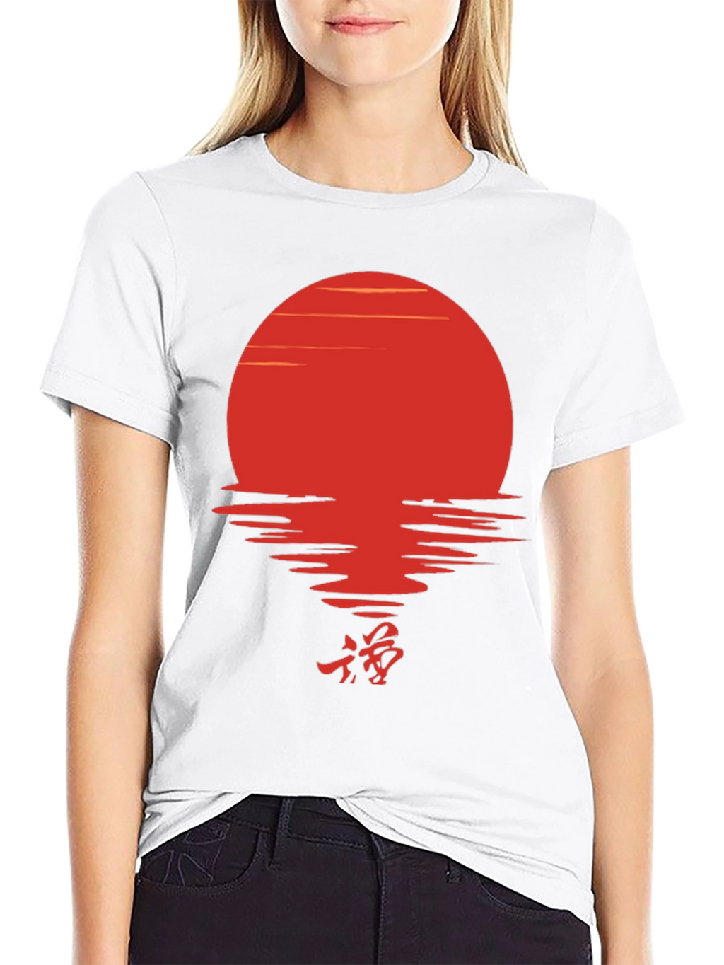 Sunset Wave T-Shirt - Japanese Kanji Graphic Tee