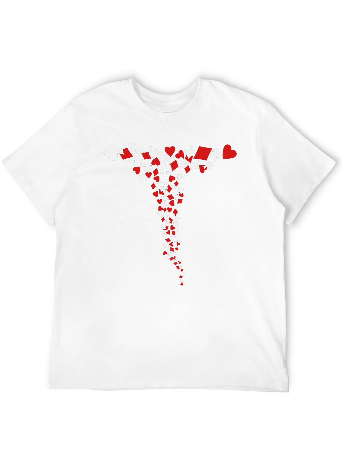 Card Suit Cascade T-Shirt - Black Cotton Tee