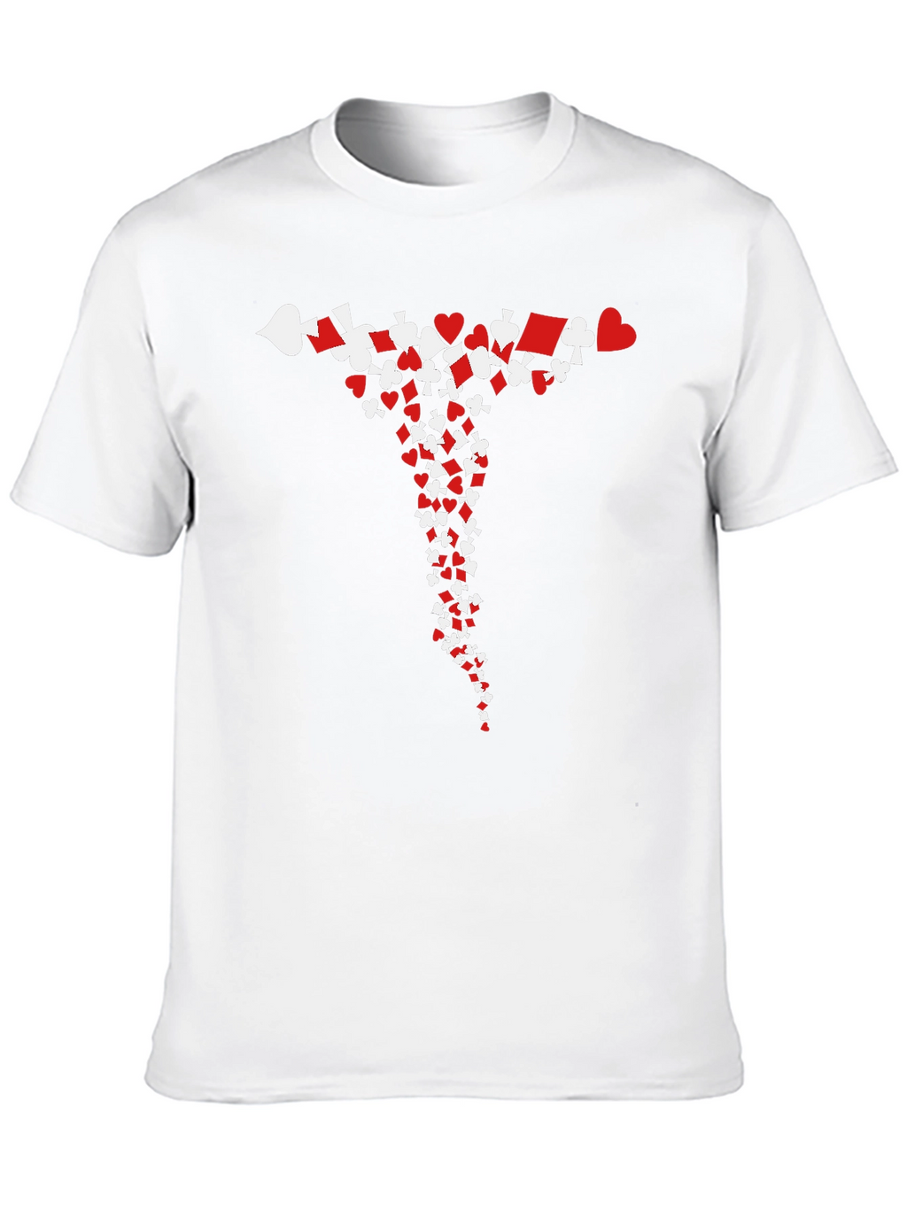 Card Suit Cascade T-Shirt - Black Cotton Tee