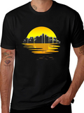 Urban Sunset Tee - Black Graphic T-Shirt