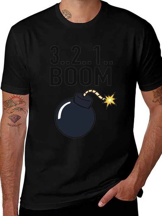3..2..1.. BOOM! Bomb Graphic Black T-Shirt