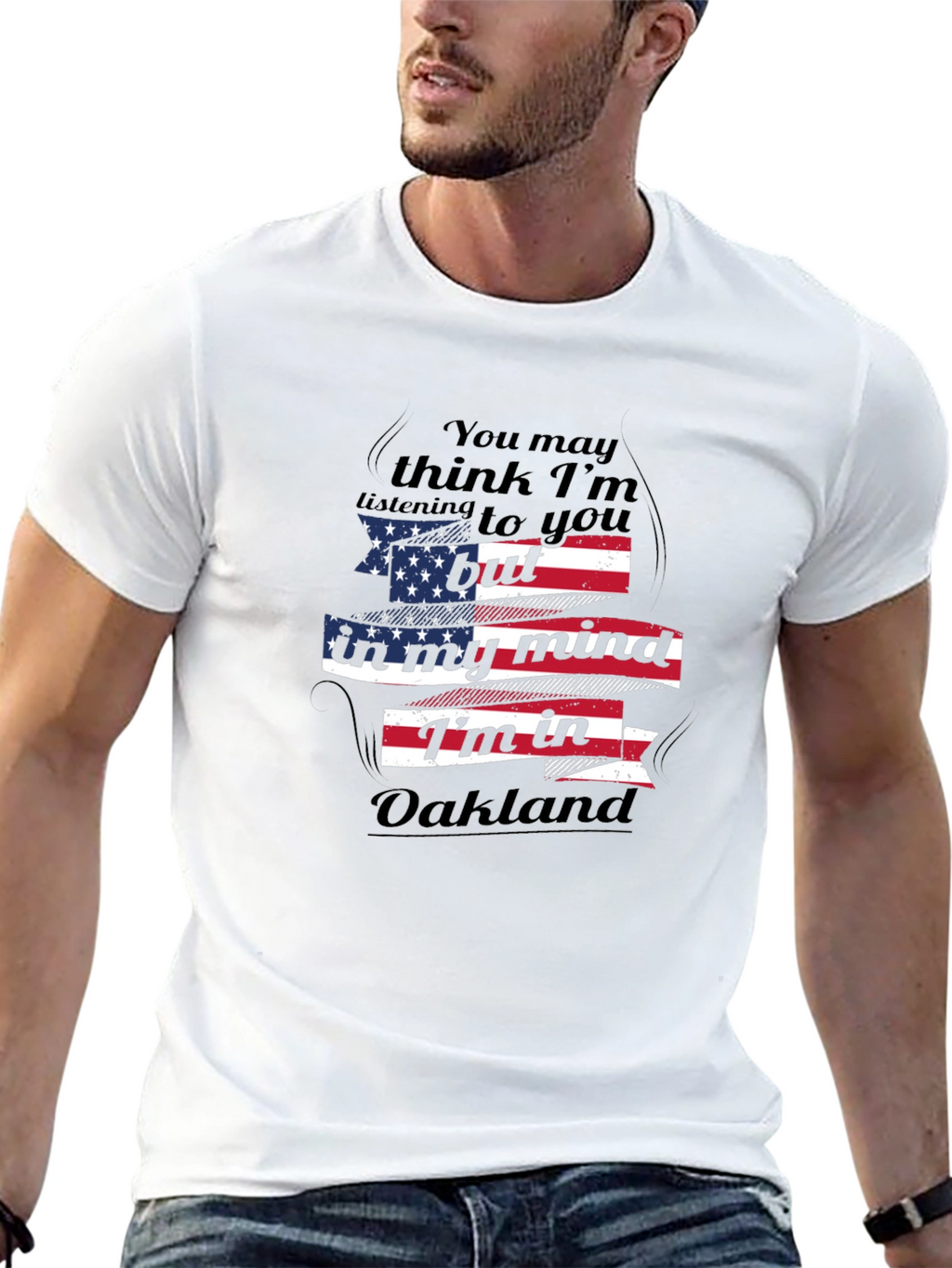Oakland Mind T-Shirt - Patriotic USA Flag Design