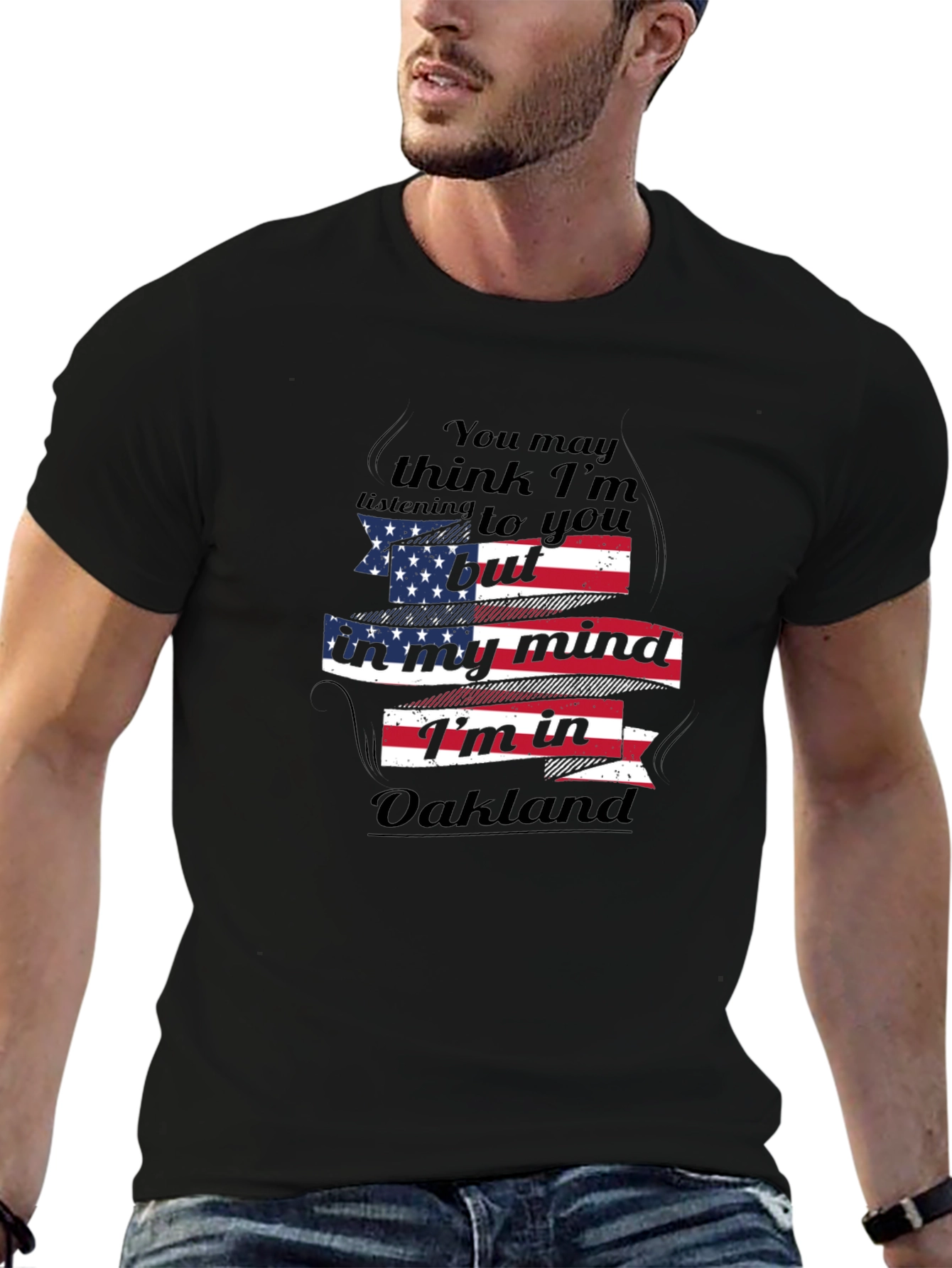 Oakland Mind T-Shirt - Patriotic USA Flag Design