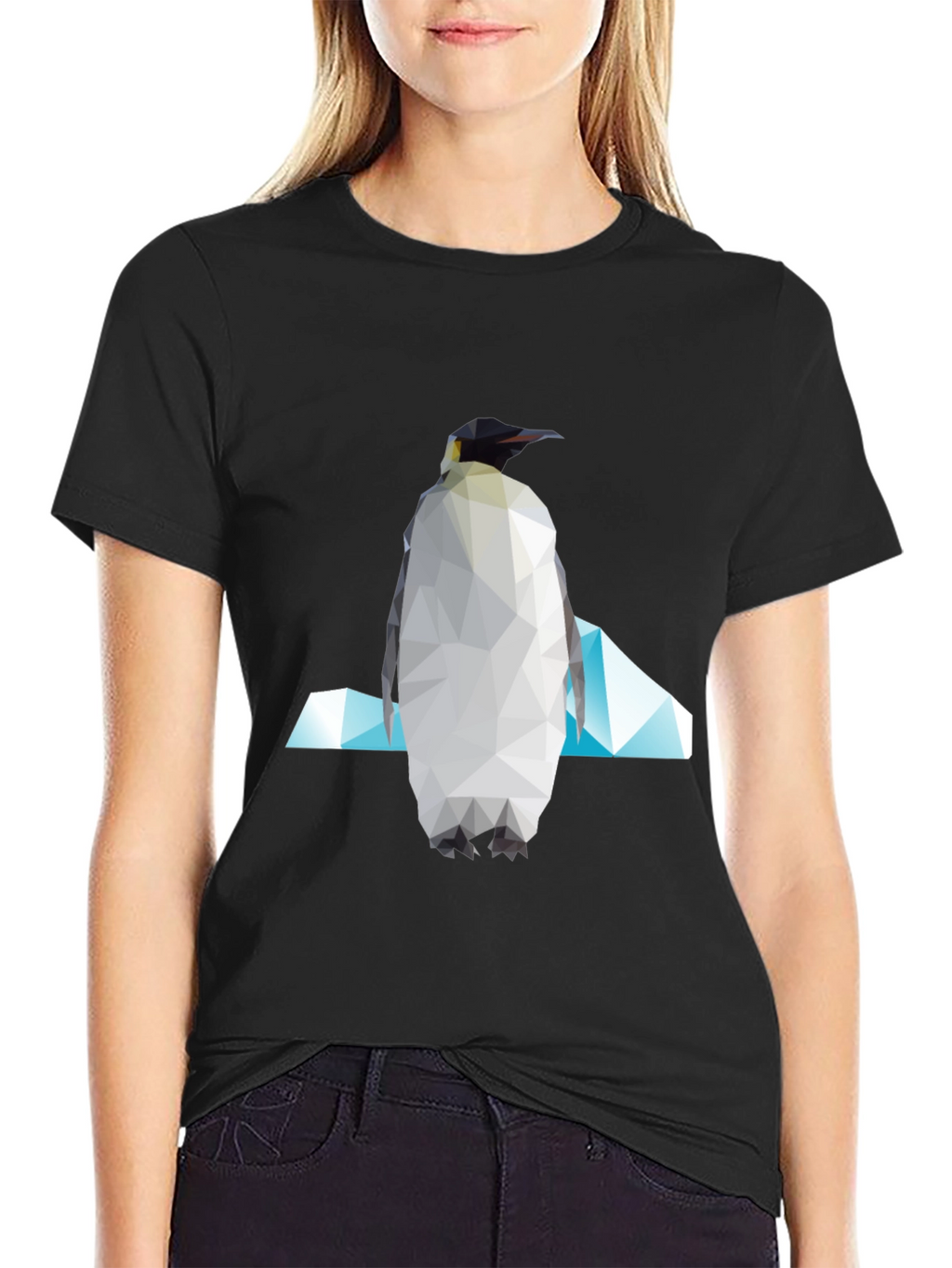 Geometric Penguin Graphic Tee - Modern Unisex Style