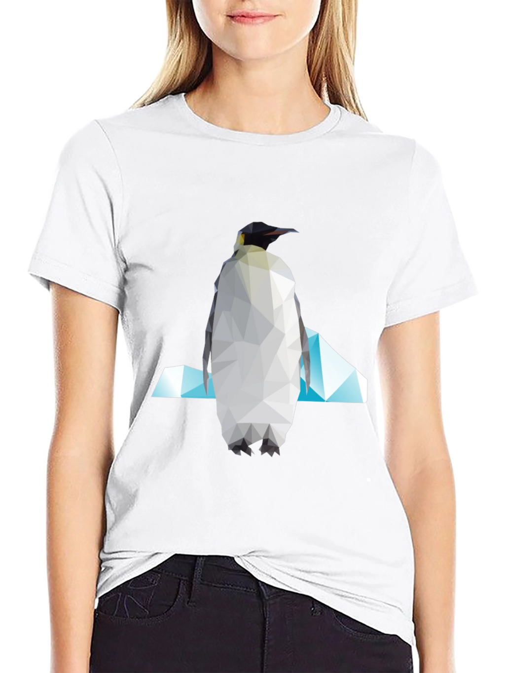 Geometric Penguin Graphic Tee - Modern Unisex Style