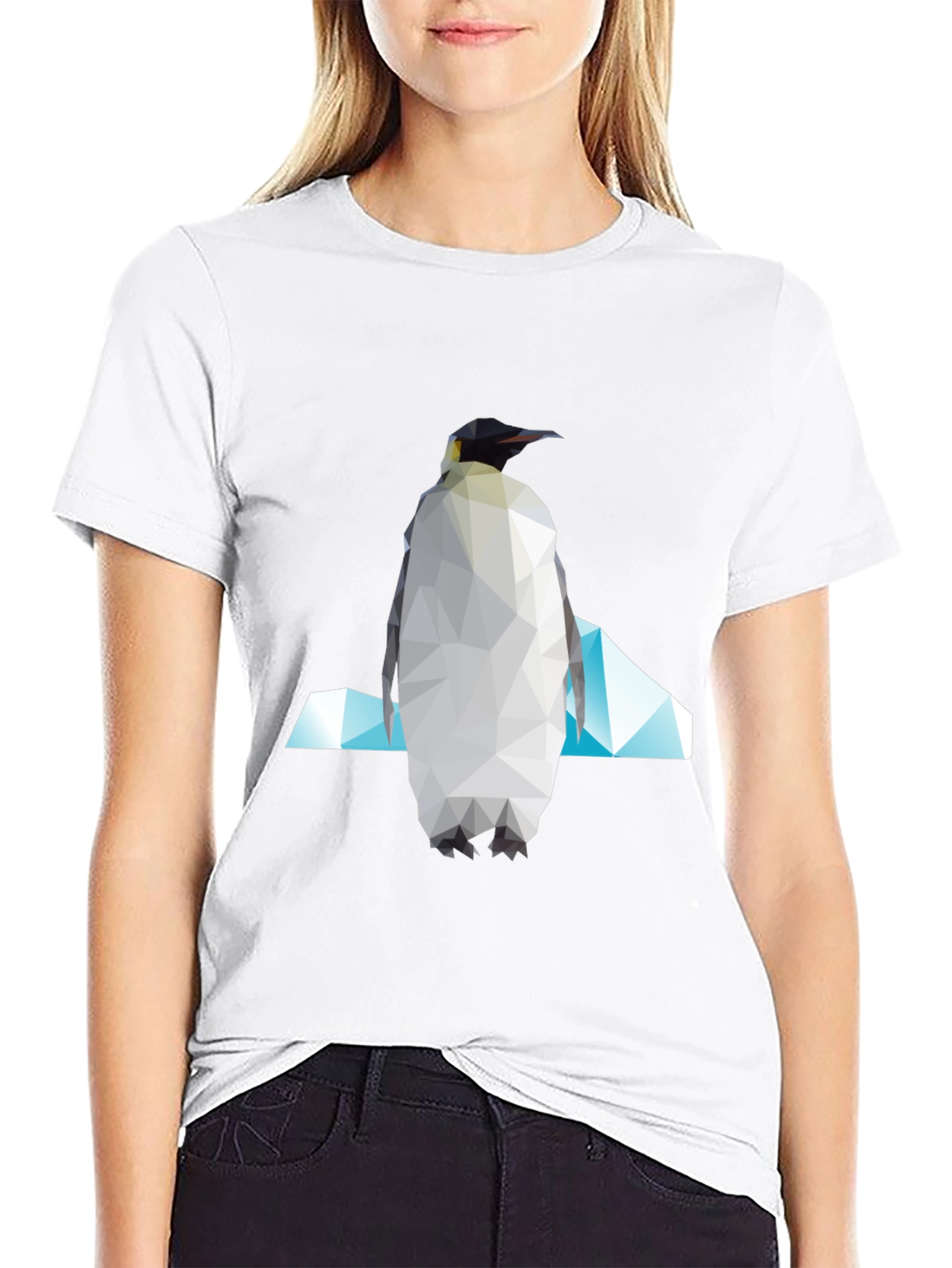 Geometric Penguin Graphic Tee - Modern Unisex Style