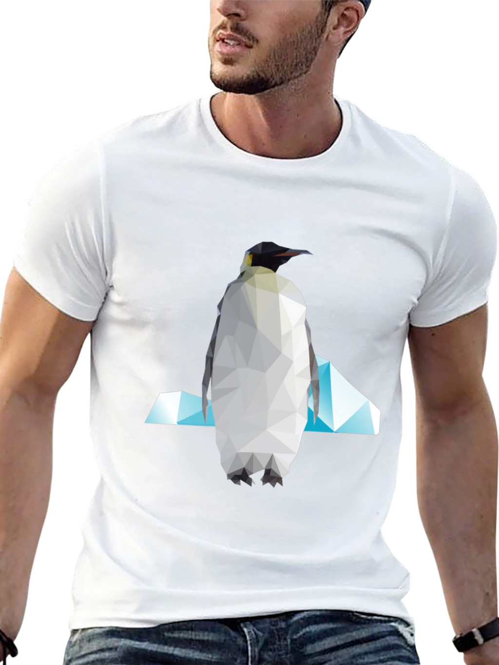 Geometric Penguin Graphic Tee - Modern Unisex Style