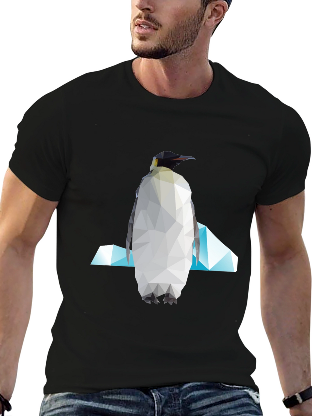 Geometric Penguin Graphic Tee - Modern Unisex Style