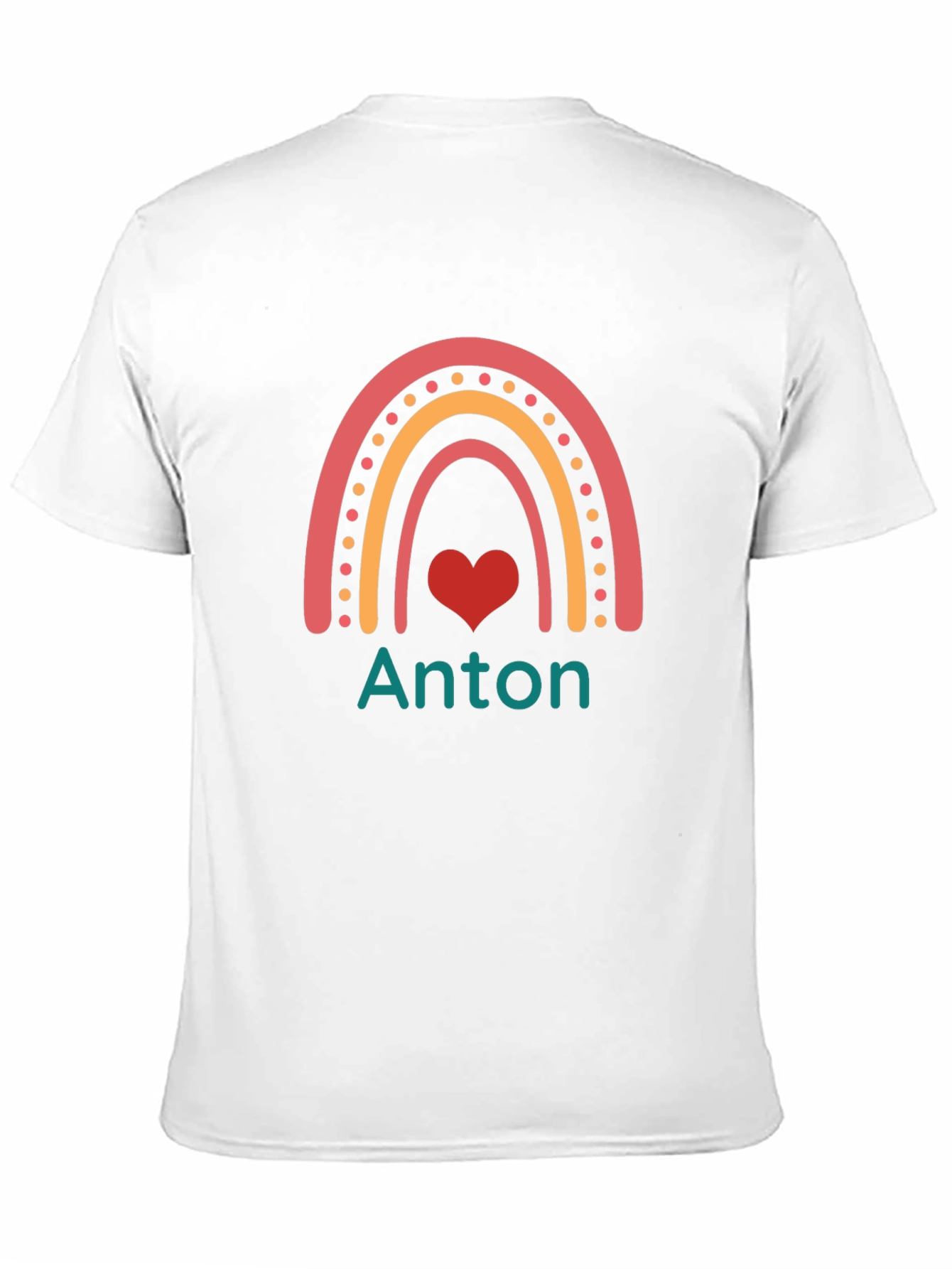 Personalized Anton Rainbow Heart T-Shirt
