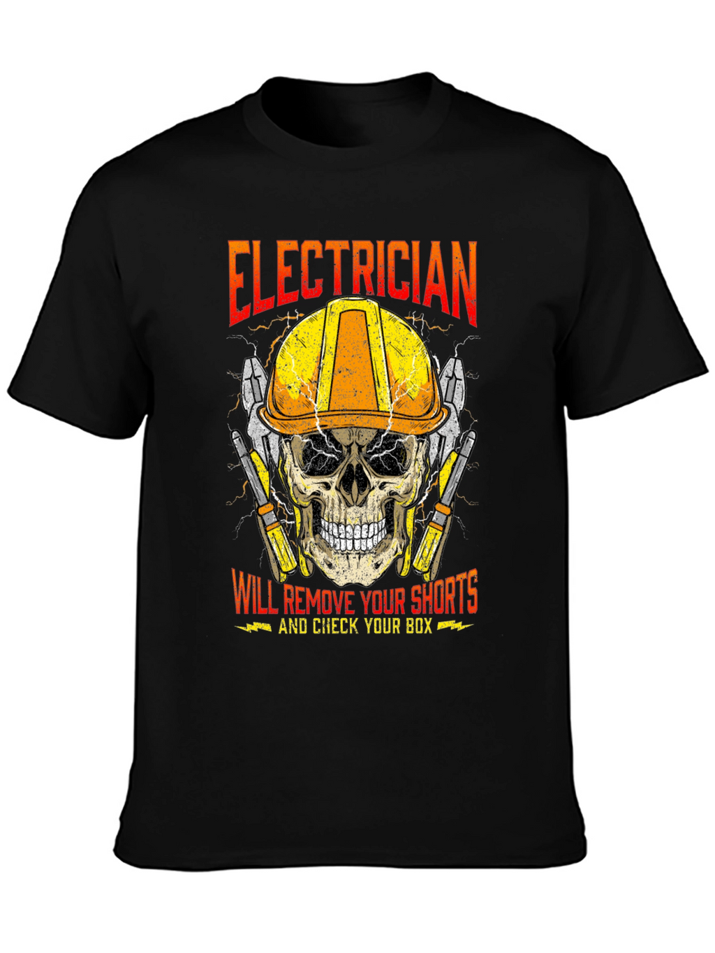 Electrician Skull T-Shirt - Humor Tee