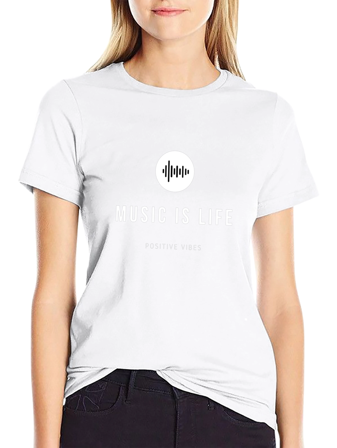 Music Is Life Black T-Shirt - Positive Vibes