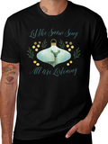 Let the Snow Sing Deer Graphic Tee - Black
