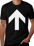 Arrow Up Graphic Tee - Casual Black T-Shirt