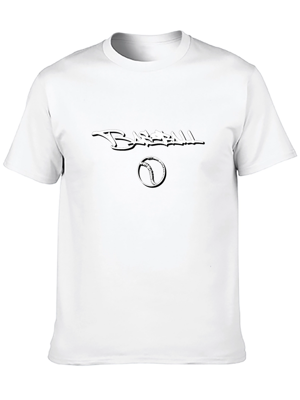 Baseball Graphic Tee - Black Cotton Casual Shirt
