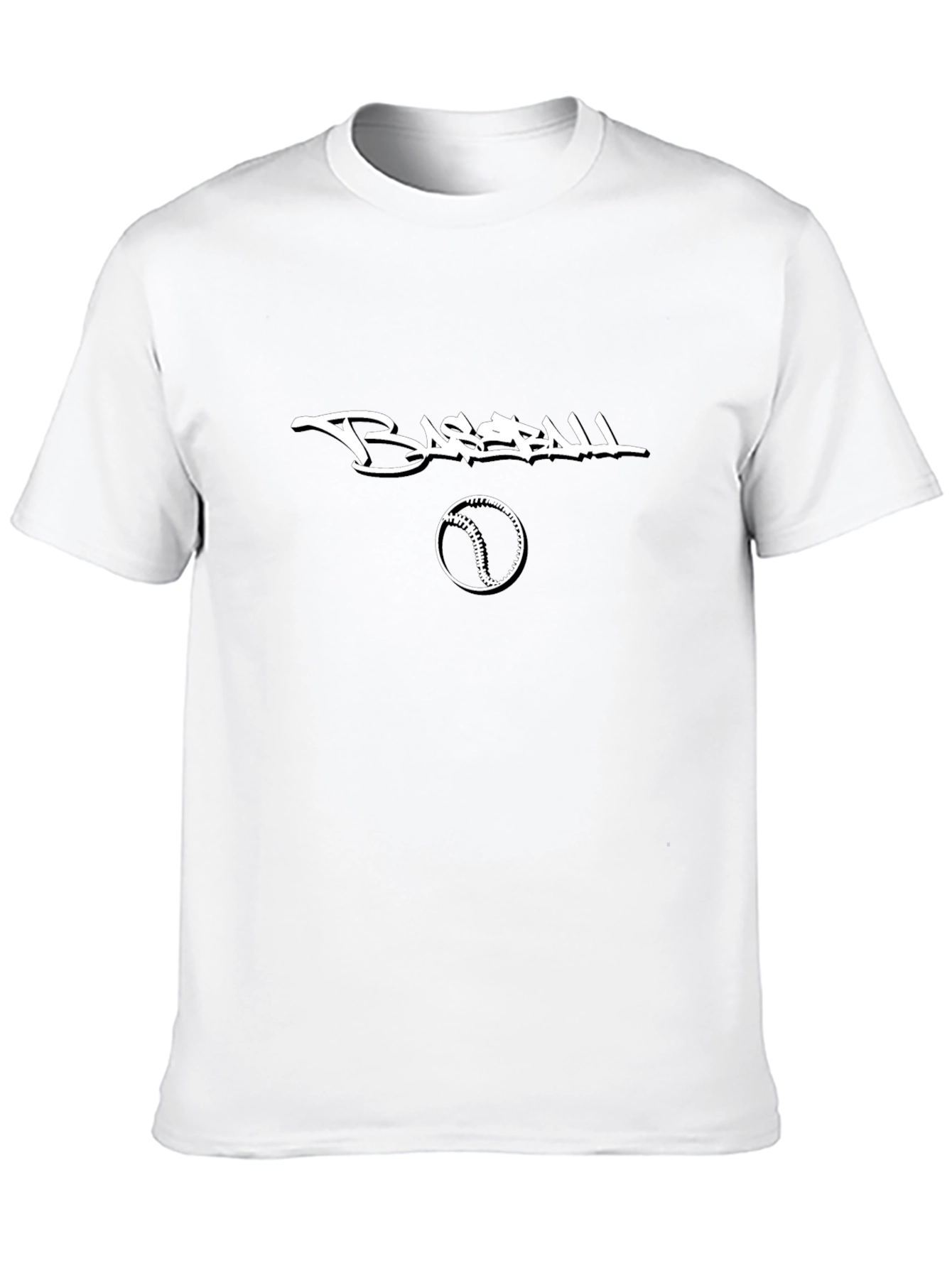 Baseball Graphic Tee - Black Cotton Casual Shirt
