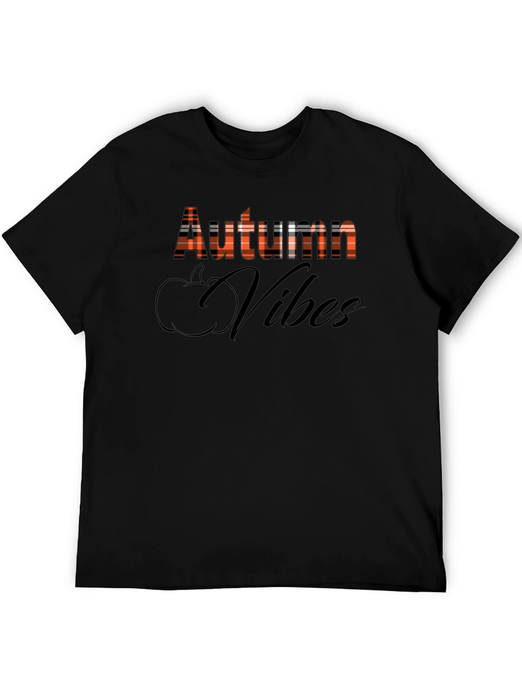 Autumn Vibes Plaid Graphic T-Shirt - Fall Season Tee