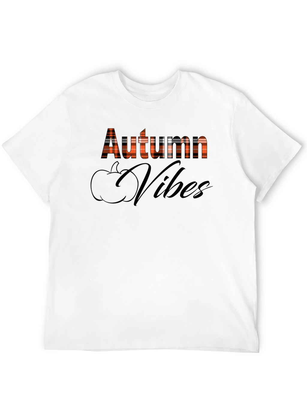 Autumn Vibes Plaid Graphic T-Shirt - Fall Season Tee