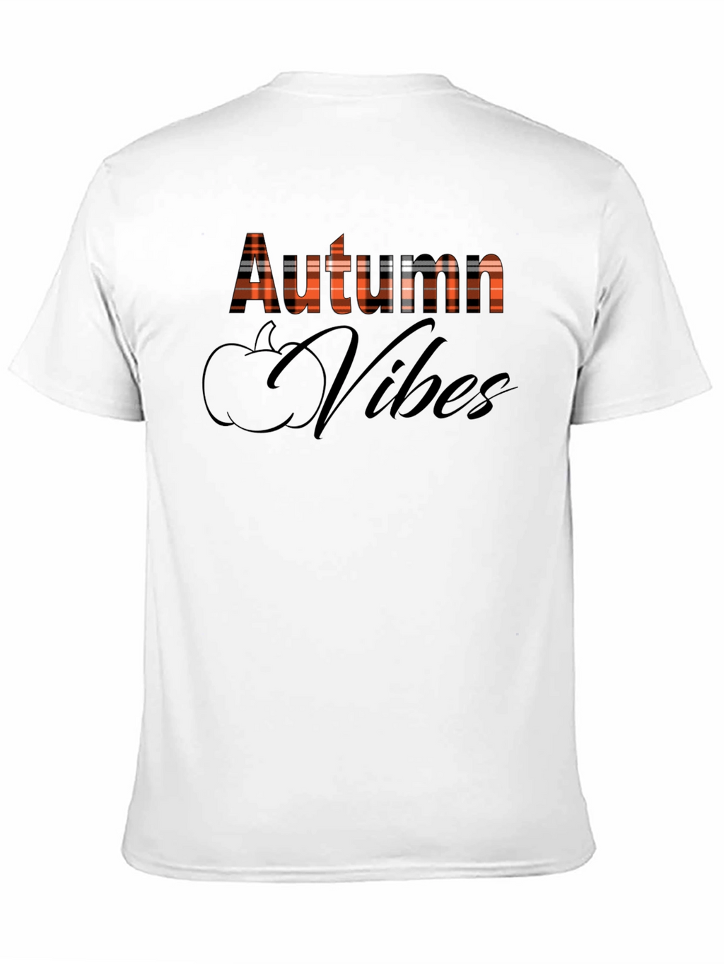 Autumn Vibes Plaid Graphic T-Shirt - Fall Season Tee