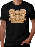 Aztec Art Graphic Tee - Stylish Mens Black T-Shirt
