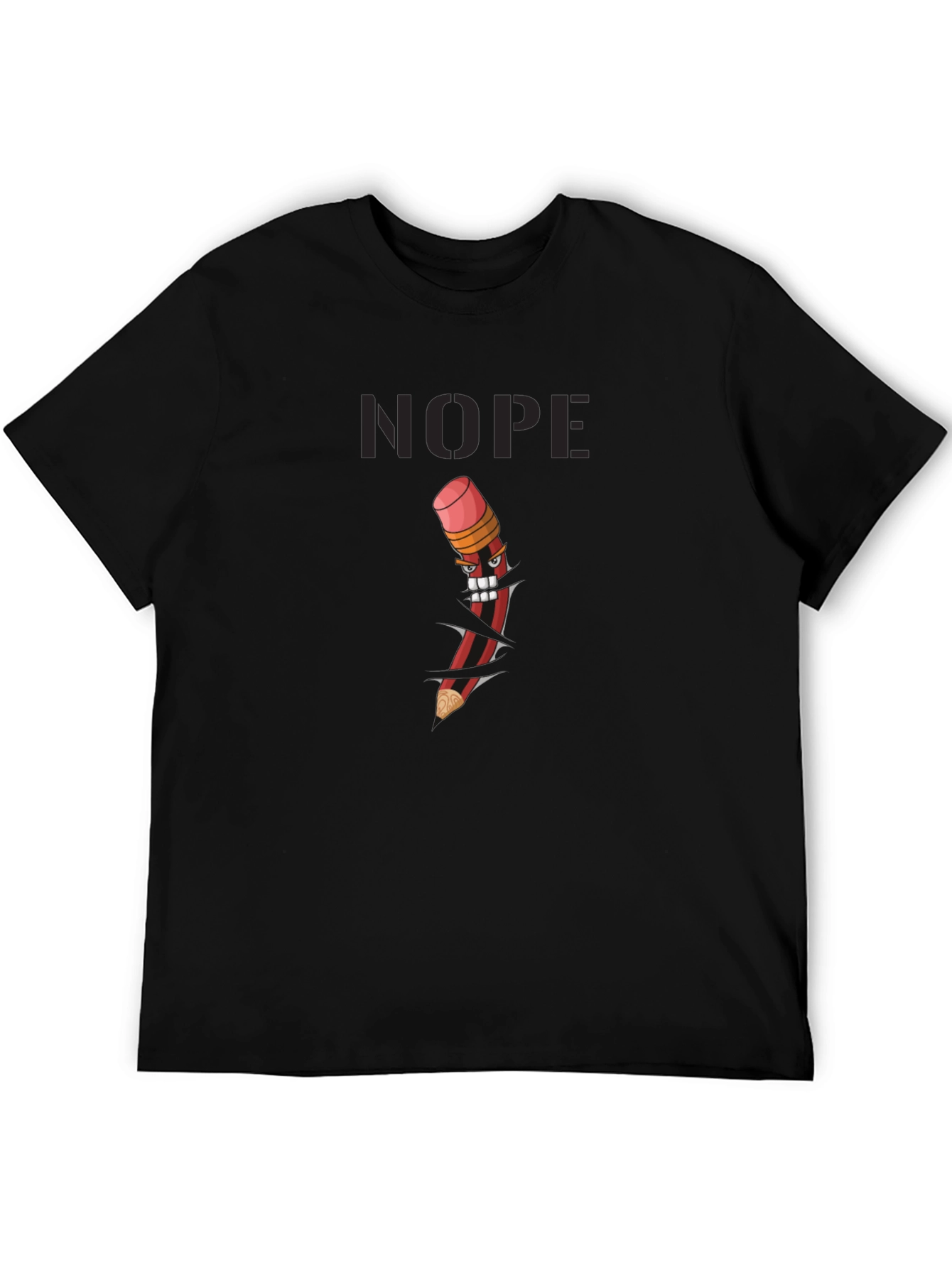 Nope Pencil Graphic Black T-Shirt