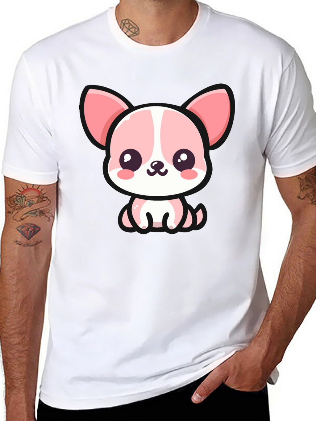 Kawaii Puppy Graphic Tee - Cute Cartoon Dog T-Shirt