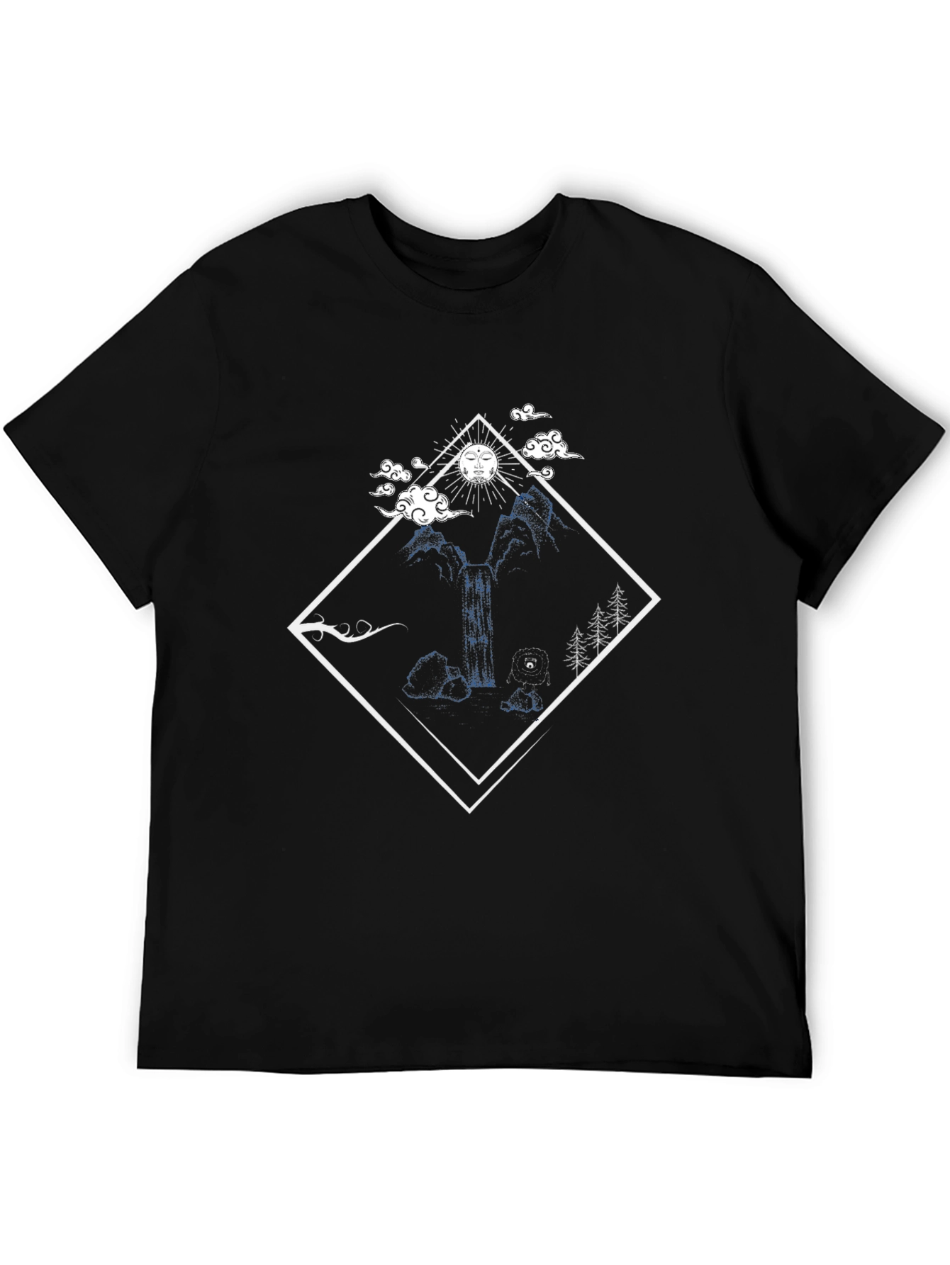 Nature Diamond Graphic Tee - Black