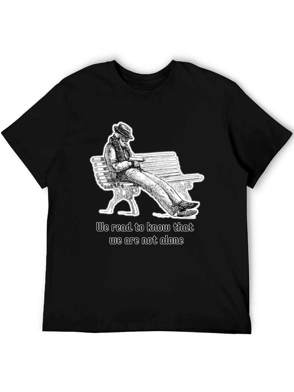 Reading Man Graphic Black T-Shirt